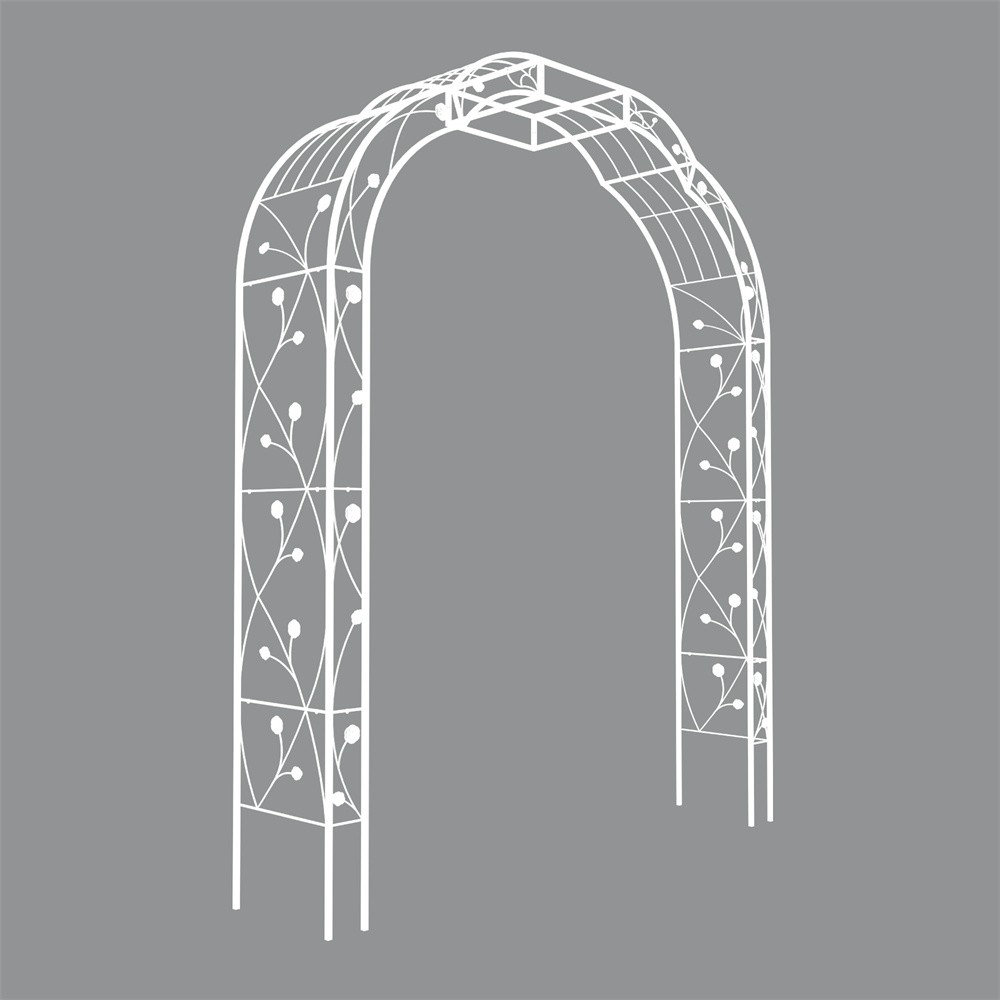 Garden Arch W74.4''x H98.4'' Garden Arbor Trellis Climbing Plants Support White