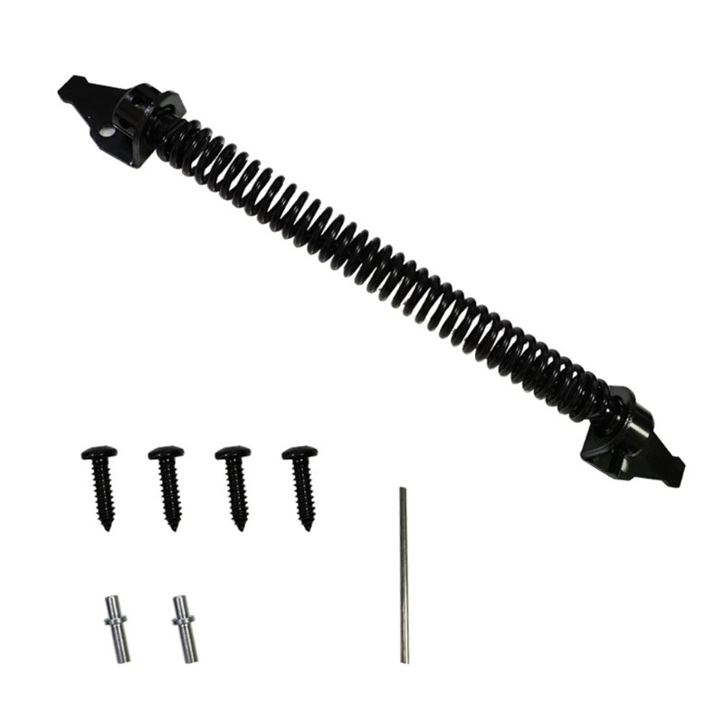 Adjustable Black Self Closing Gate Spring with Gate for Latch Hinges Screws