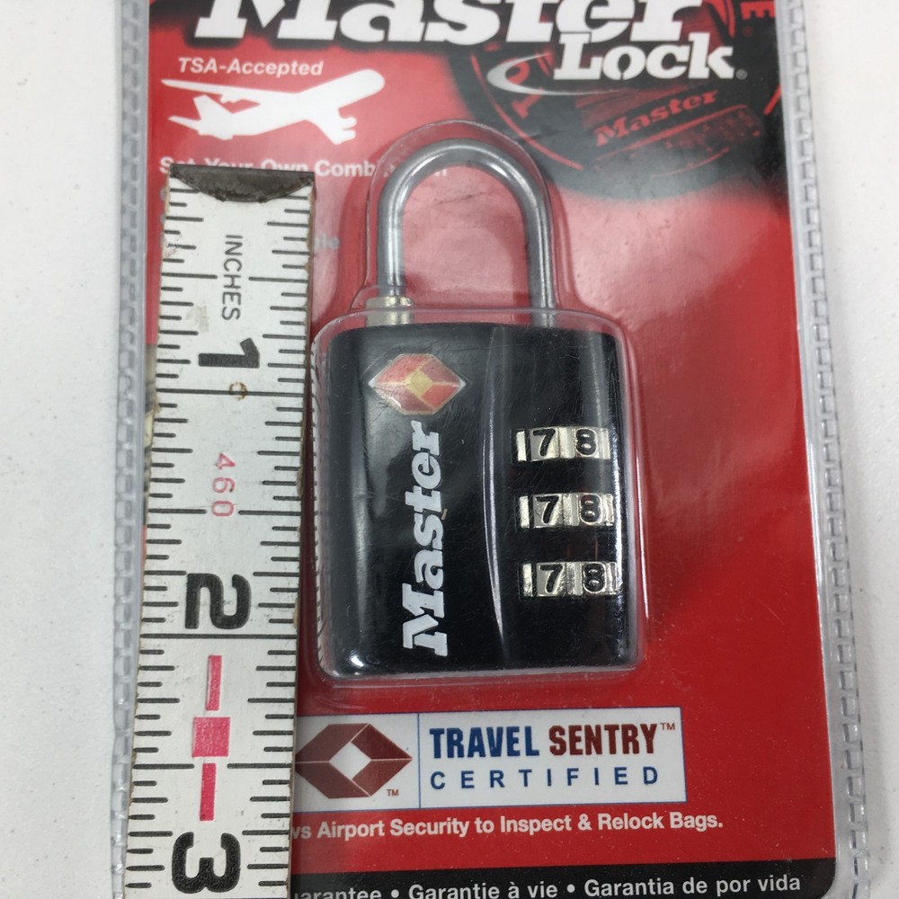 NEW Master Lock Combination Padlock 4680DBLK TSA-Accepted Luggage Resettable