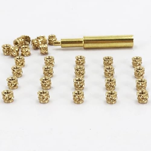 130Pcs Threaded Inserts Heat Set Inserts Kit M3x4x5 Brass (130pcs) M3x4x5