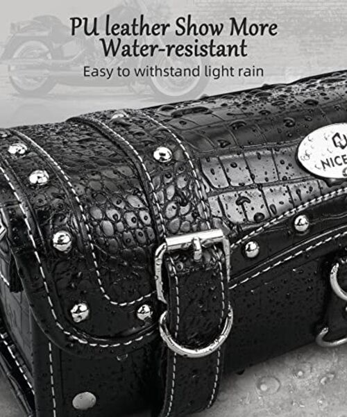 Motorcycle Fork Bag Handlebar Bag Crocodile Skin Black-Crocodile Pattern