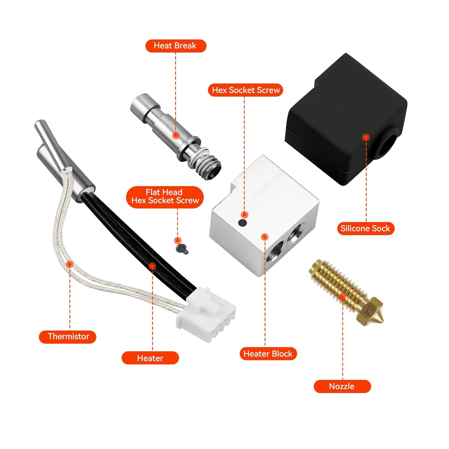 Anycubic Kobra S1 Hotend Kit with Brass Nozzles and Easy Swap Design
