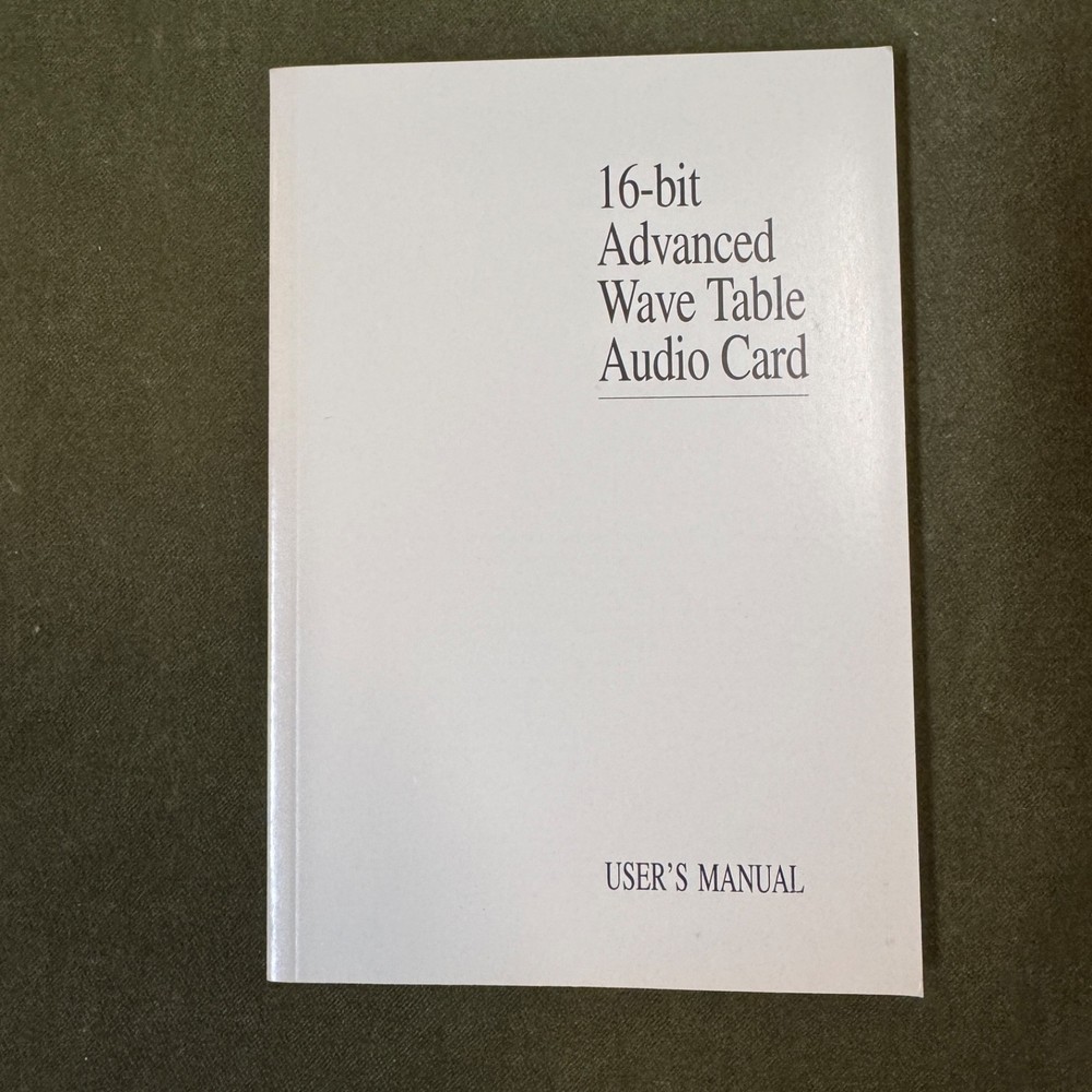 16-bit Advanced Wave Table Audio Card & 16-Bit Audio Card Get Started Booklets