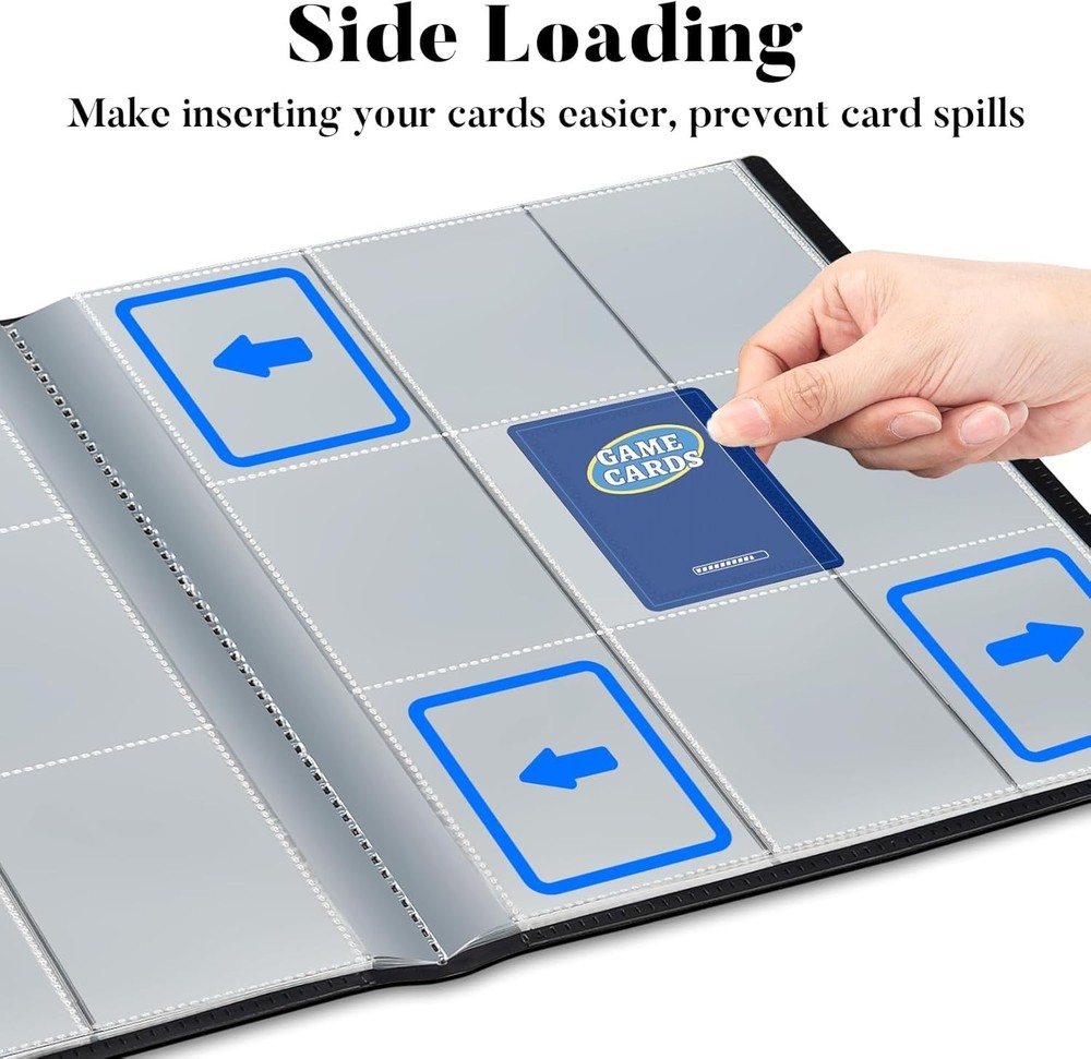 Premium 9 Pocket Binder Holds 396 Card Ringless Design Side-Load
