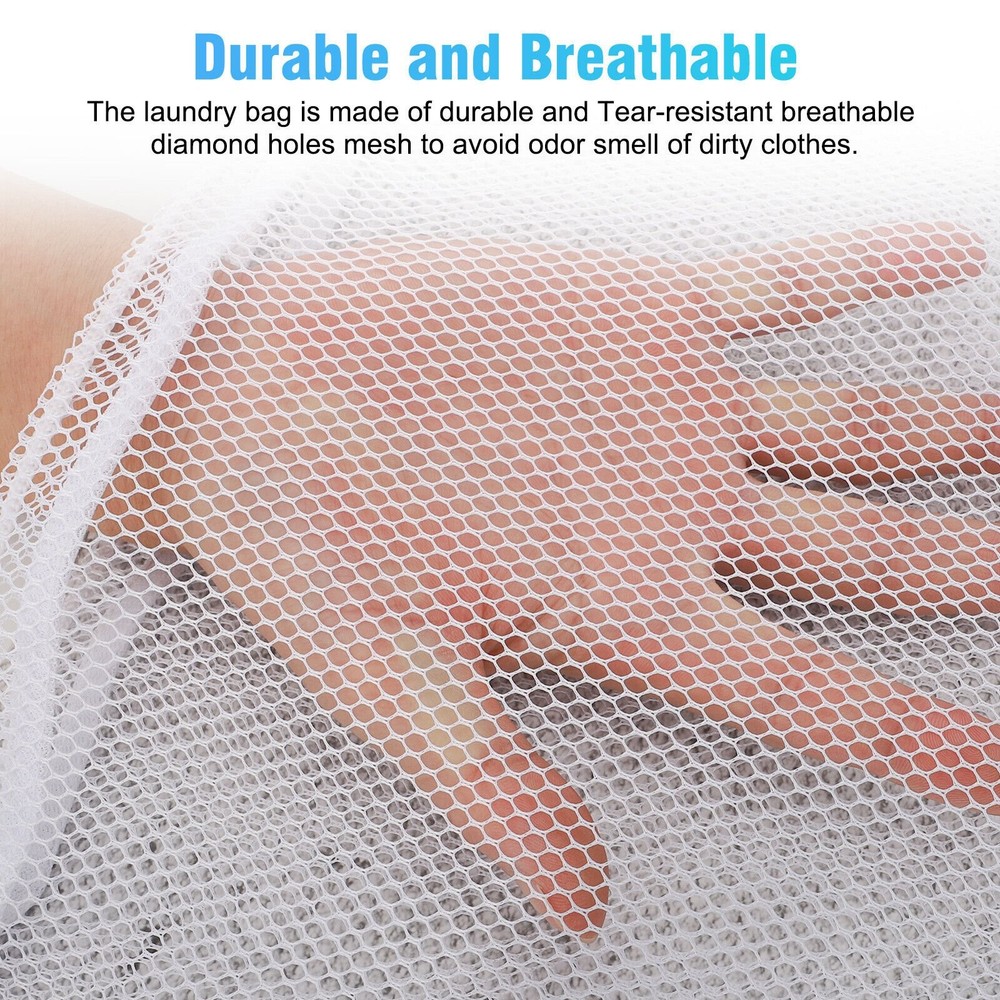 2pcs Heavy Duty Extra Large Mesh Laundry Bag Extra Large Drawstring Laundry Bag