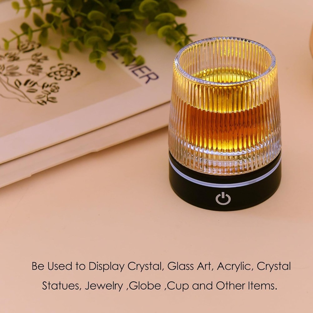 Multi-Function Concave LED Display Stand with RGB Lighting - 3.15" Acrylic Base
