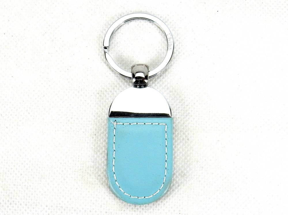 Callaway Amsterdam Key Tag, Chrome w/Leather Insert, 1" Split Ring, Sweda CG1181