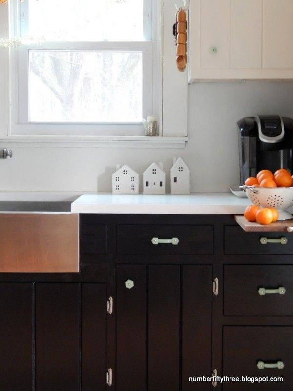 3" Antique Glass Pull Milk Green