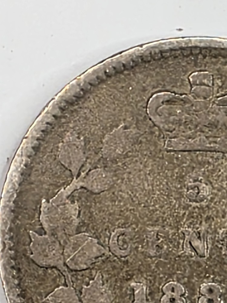 1887 Canada 5 c Silver Coin