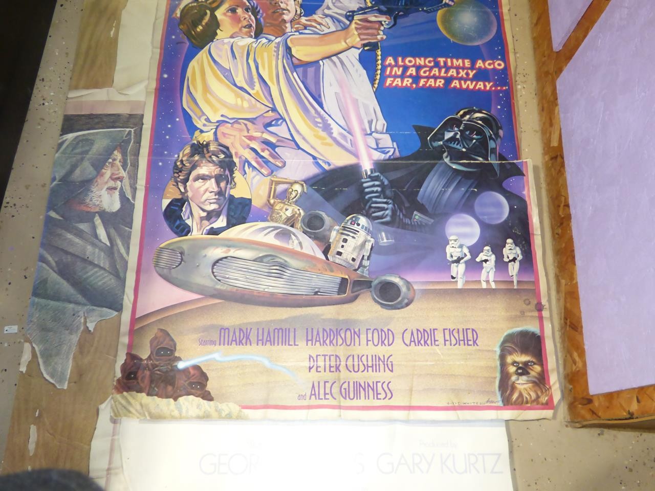 1977 STAR WARS D STYLE ORIGINAL MOVIE STANDEE PROMO DISPLAY POSTER