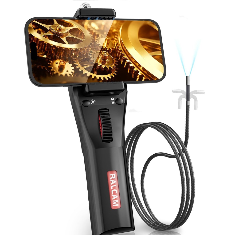210° Articulating Borescope, 6.2mm Slim USB-C Endoscope Camera for Engine, Pipe