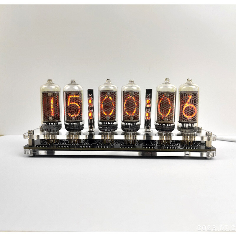 IN-8 Nixie Tube Clock Base w/Colon Tube for 6-bit Glow Tube Clock USB Type-C USA