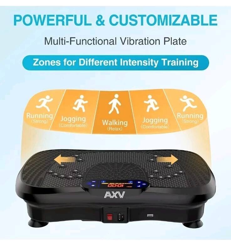 AXV FR-78 Bluetooth Vibration Plate Exercise Machine Massager Platform SILVER