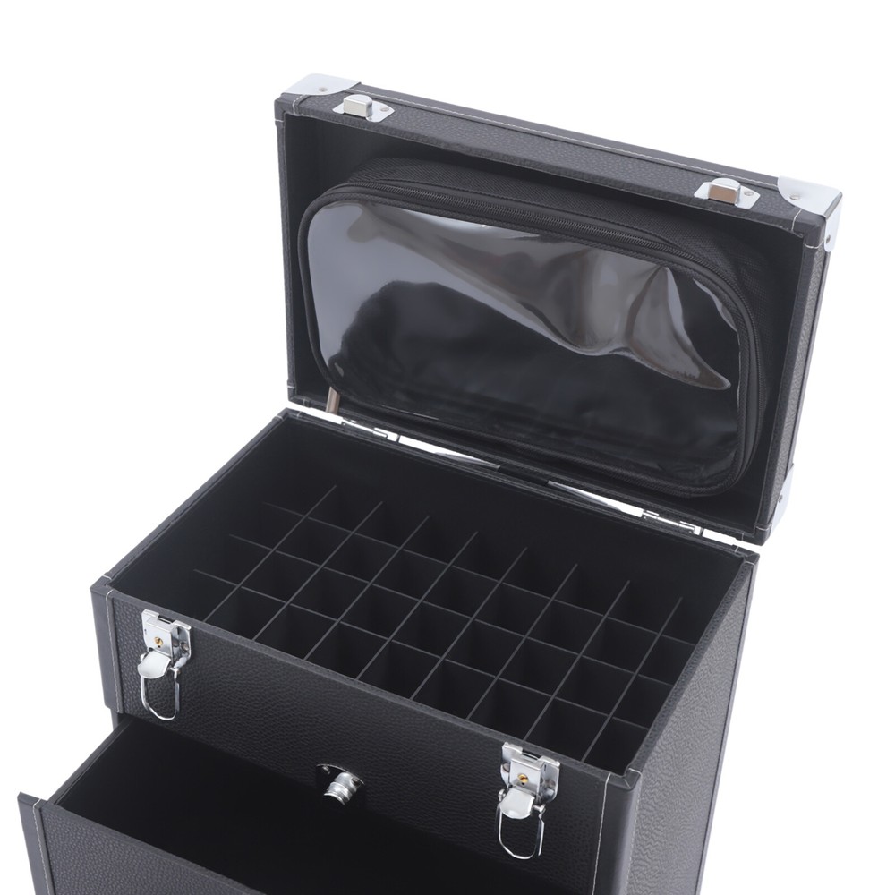 3-Tier Rolling Makeup Train Case Nail Polish Storage Box Organizer Cosmetics BOX