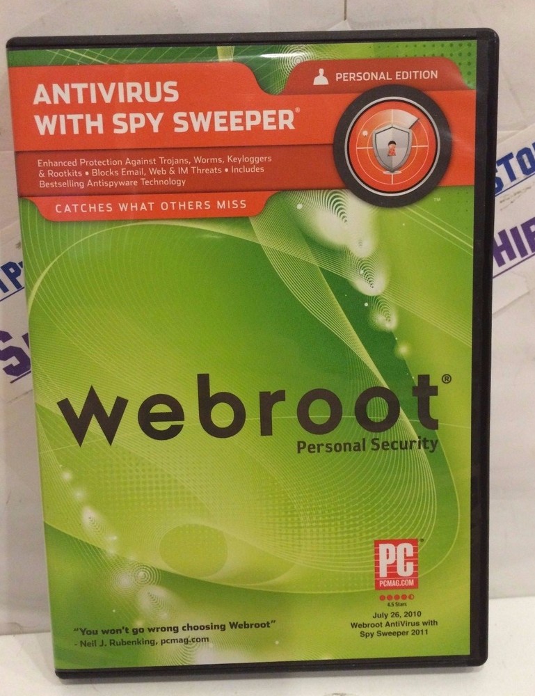 WEBROOT PERSONAL SECURITY PERSONAL EDITION DVD 2010