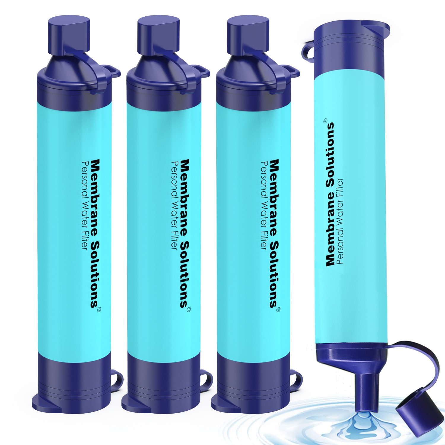 4Pack Portable Water Purifier Straw 5000L Outdoor Survival kit Emergency Camping
