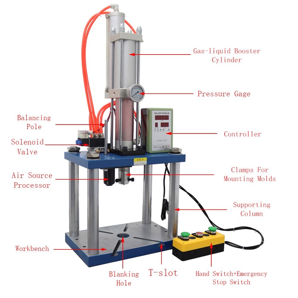 Pneumatic Punching Machine Punch Press w/Controller for Riveting Forming 6614lbs