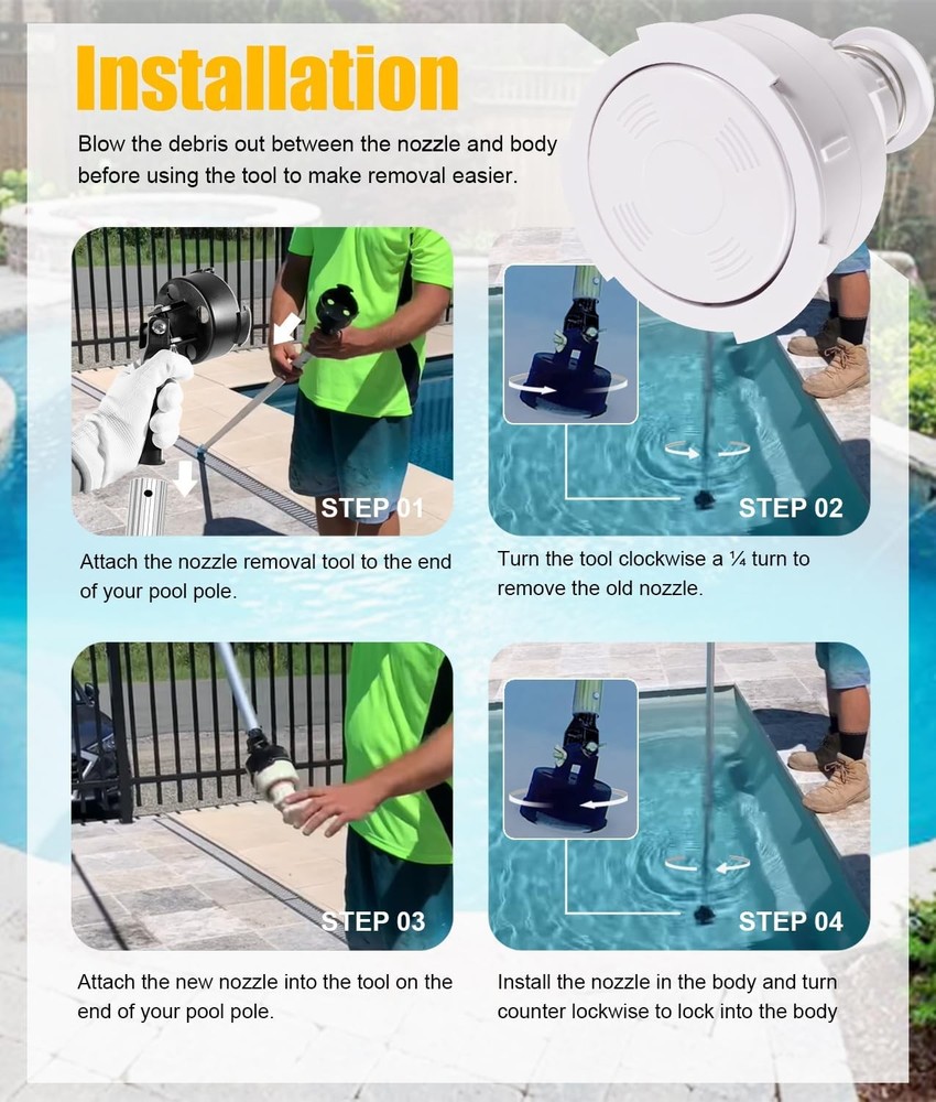 PCC2000 Rotating Pop Up Head Nozzle for Paramount in-Floor Cleaning System White
