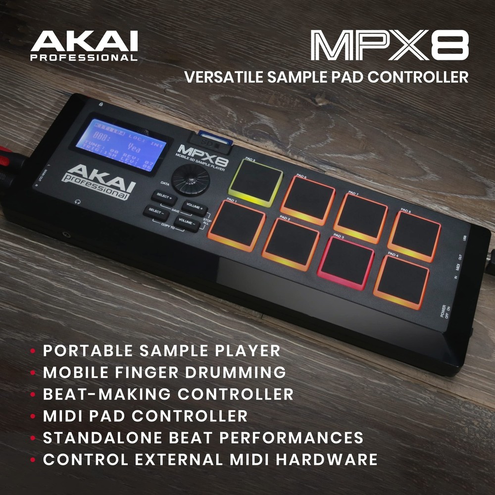 AKAI Professional MPX8 - Portable Sample Pad Controller With 8 Performance-Re...