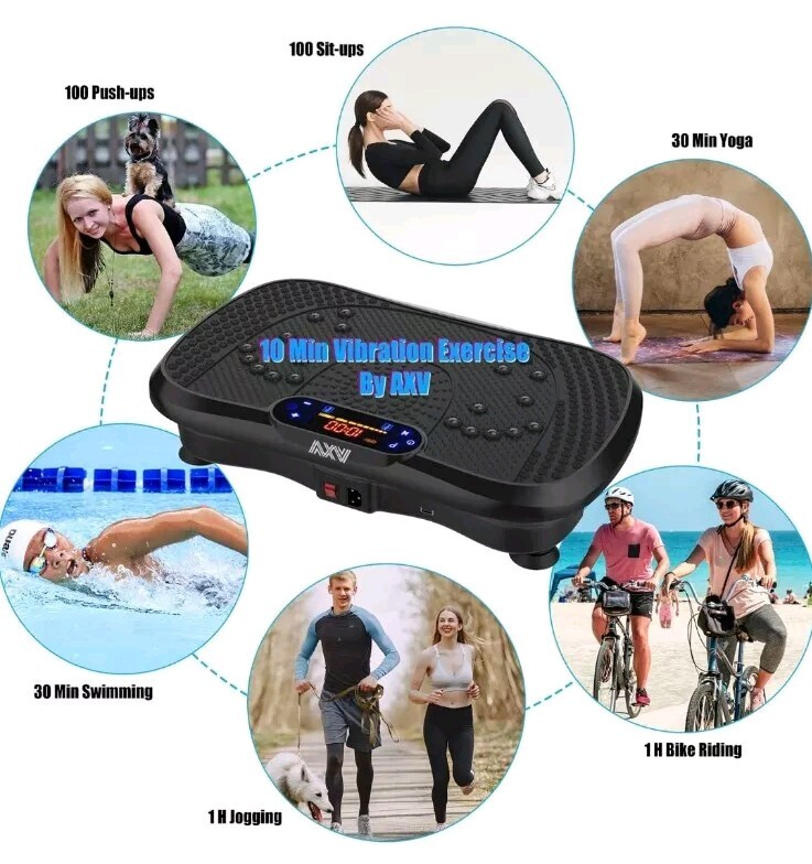 AXV FR-78 Bluetooth Vibration Plate Exercise Machine Massager Platform SILVER