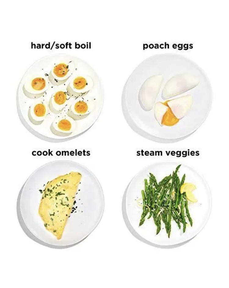 Chefman Electric Double Decker 12 Egg Cooker,Eggs, Boiled, Poach,omelet.