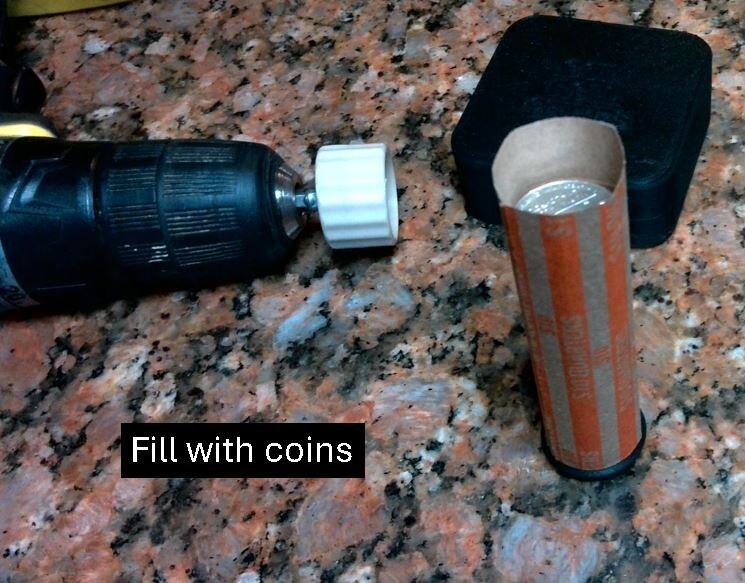 10 piece Coin Roll End Crimp Set with Steel crimp tabs. Includes 1/4" drive bit