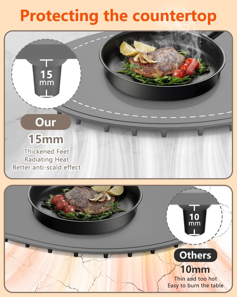 seenlast Warming Mat for Food with Adjustable Temperature Timer,10S Fast Heating