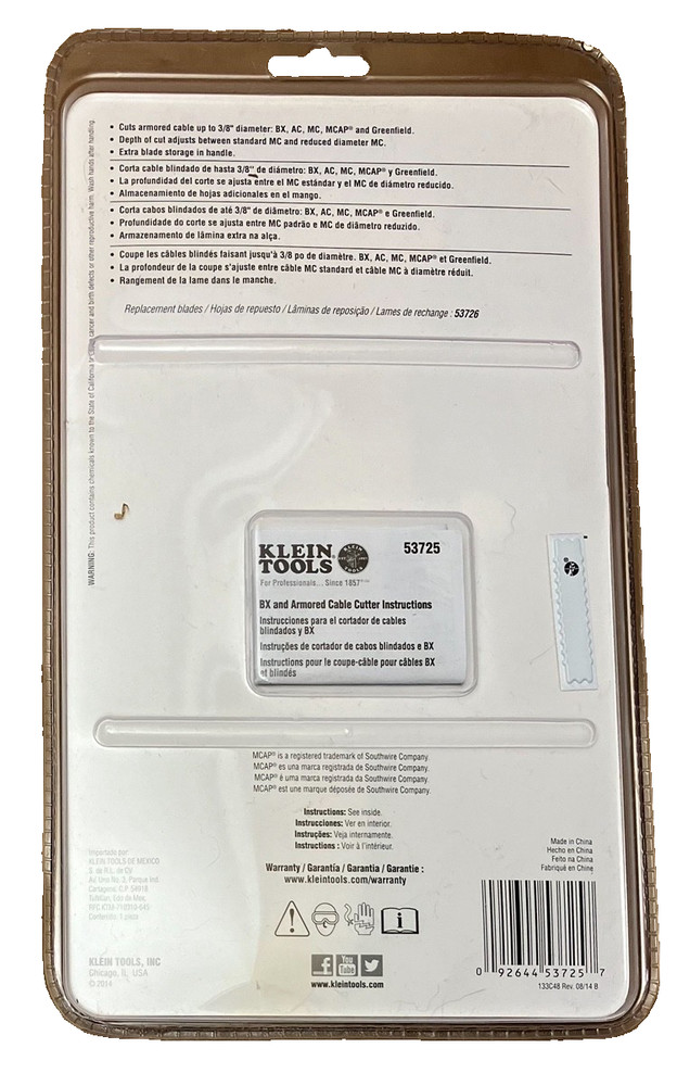 Klein Tools BX, MC & Armored cable cutter