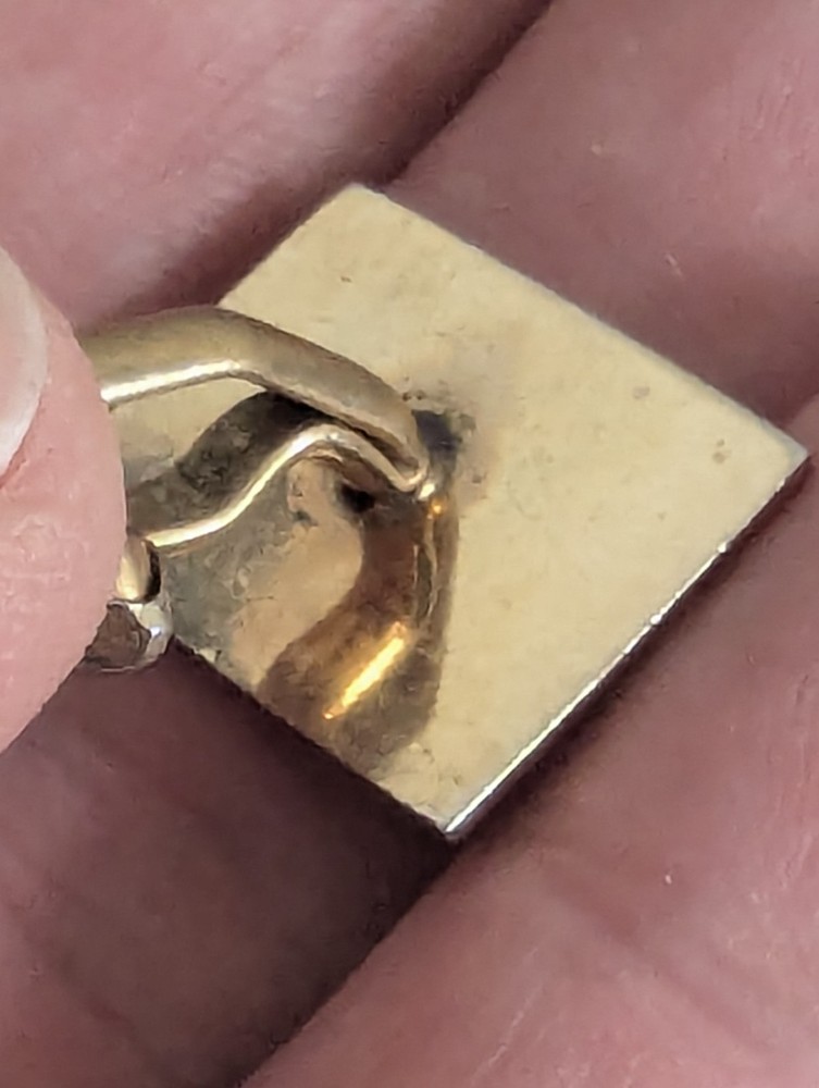 Vintage Gold Tone Cufflinks Rectangular Geometric Retro 1970s Classic