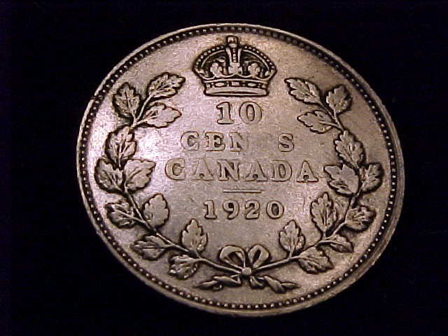 1920 Canada 10 Cent, Fine Grade