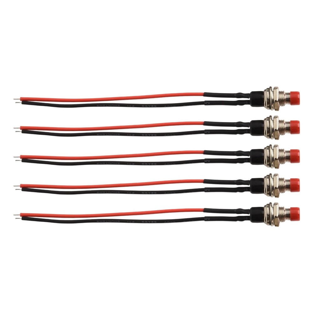 10 Pack Mini Push Button Pre-Wired Momentary N/O OFF-ON Switch 3A10cm Wire
