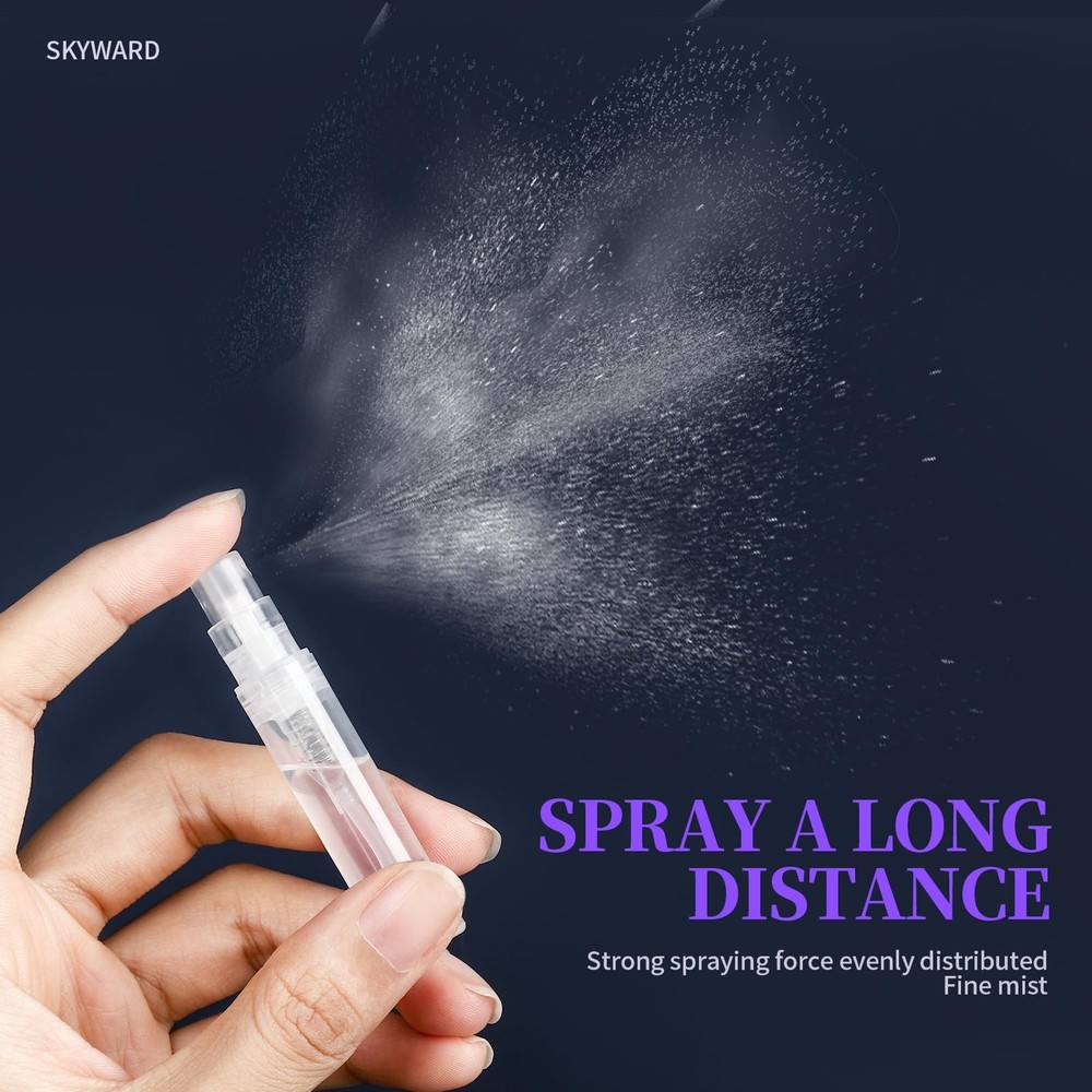 Fandamei 60PCS Mini Spray Bottle, 30PCS 3ml Clear Plastic 3ml/5ml, clear