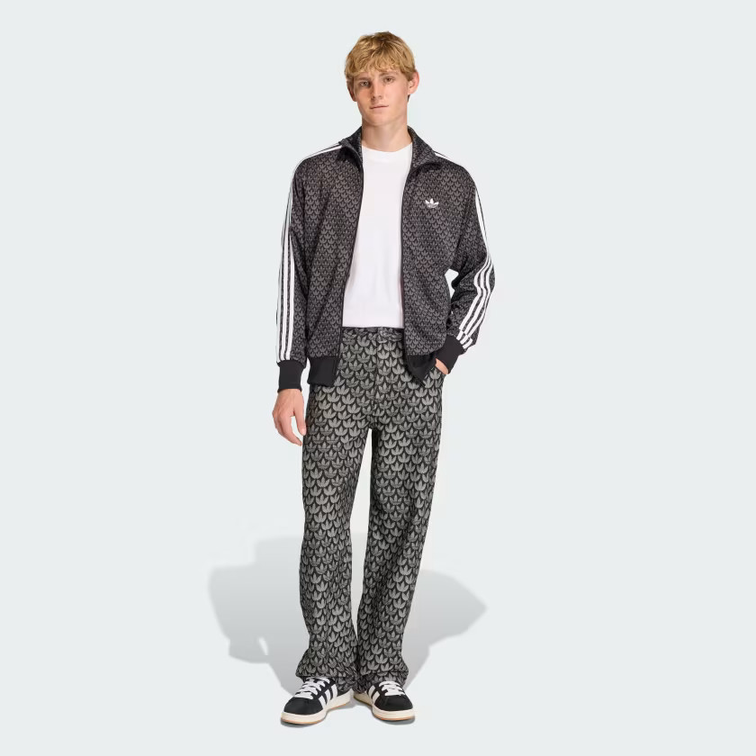 adidas men DENIM LOOSE MONOGRAM PANTS