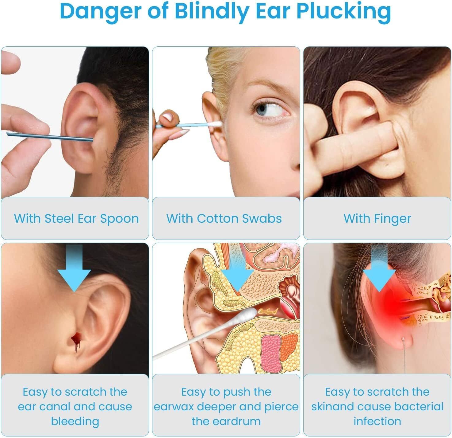 Ear wax remover with HD camera for iOS and Android or iPad and smartphones