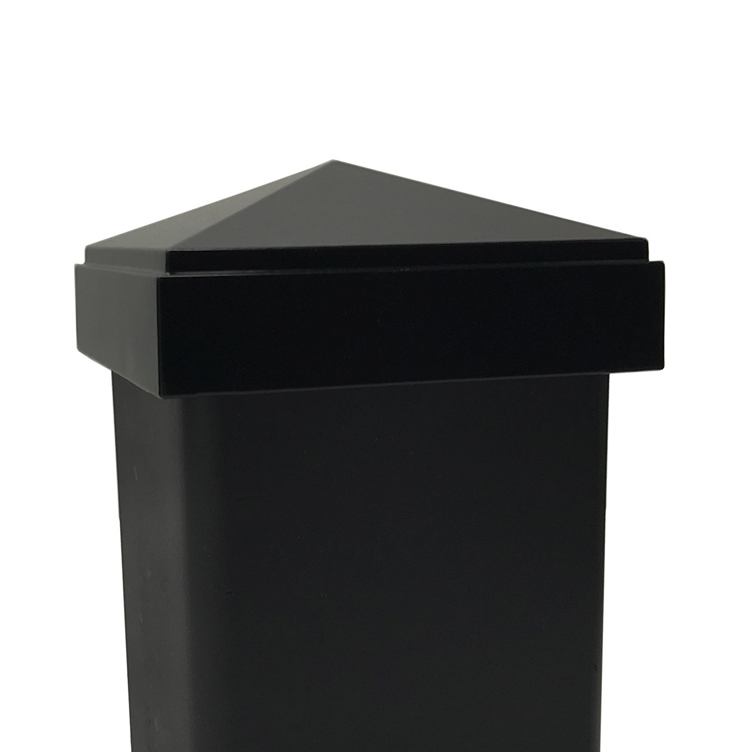 3" x 3" Decorex Hardware Aluminium Pyramid Post Cap for Metal Posts - Black