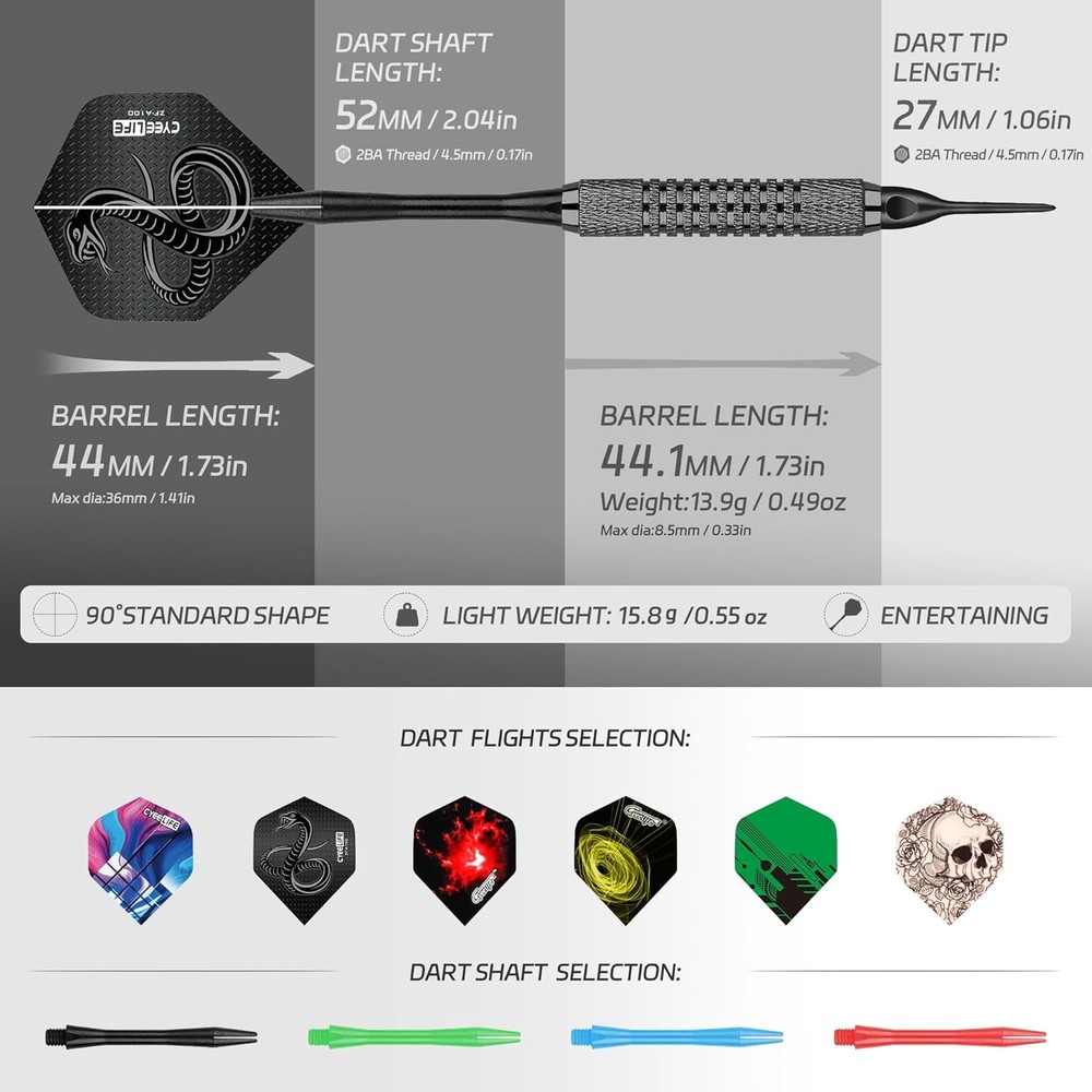 18PCS Soft Tip Darts Set Plastic Tips for Electronic Dart Board Game