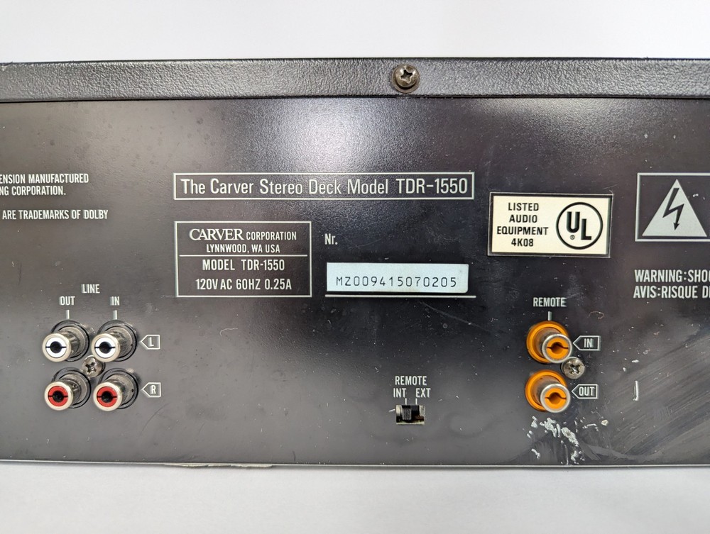CARVER TDR-1550 Stereo Cassette Deck