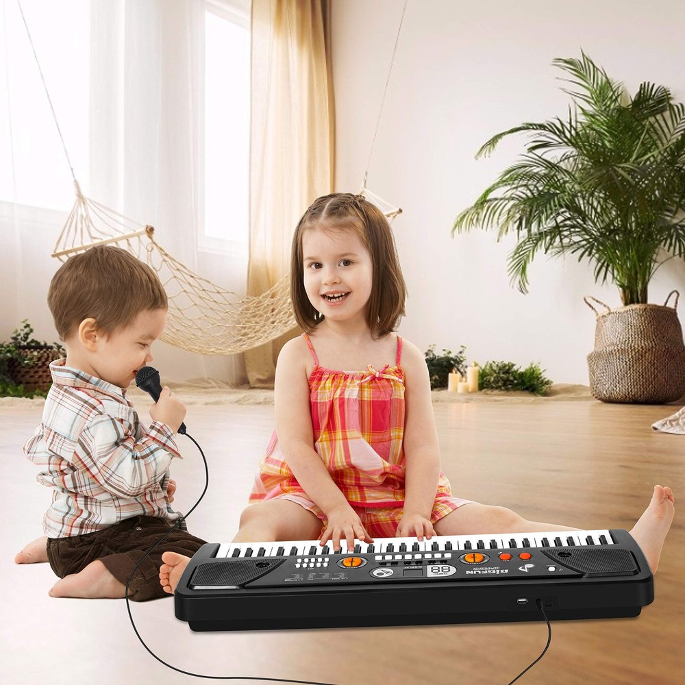 Keyboard Piano, 61 Keys Piano Keyboard for with Microphone MP3 Function Displ...