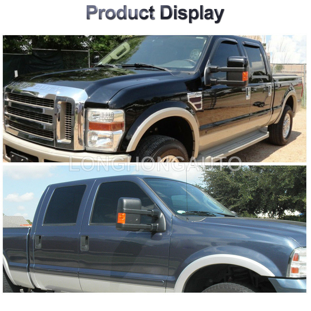 For 99-07 Ford F250 350 450 F550 Super Duty Power Heated LED Signal Tow Mirrors