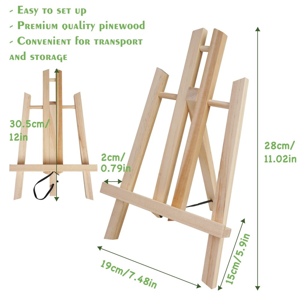 CONDA 12 Pack 11.8" Tabletop Easel, Portable A-Frame Tripod Tabletop Easel Se...