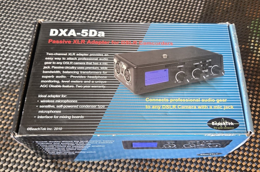 BeachTek DXA-5Da XLR Audio Interface for DSLR, Headphone Output, AGC Disable