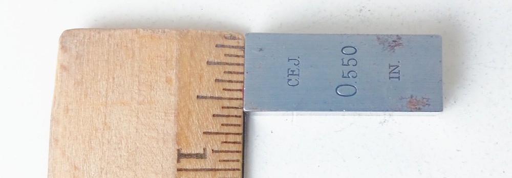 C E JOHANSON Sweden 0.550" Rectangular Gauge Metal Block CEJ