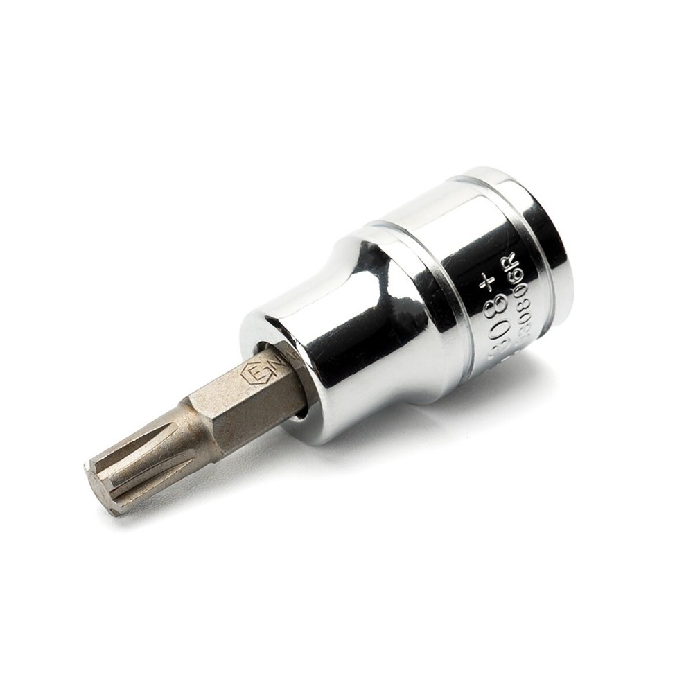 Genius Tools 3/8" Dr. M6 Ribe Bit Socket, 50mmL - 308+9006