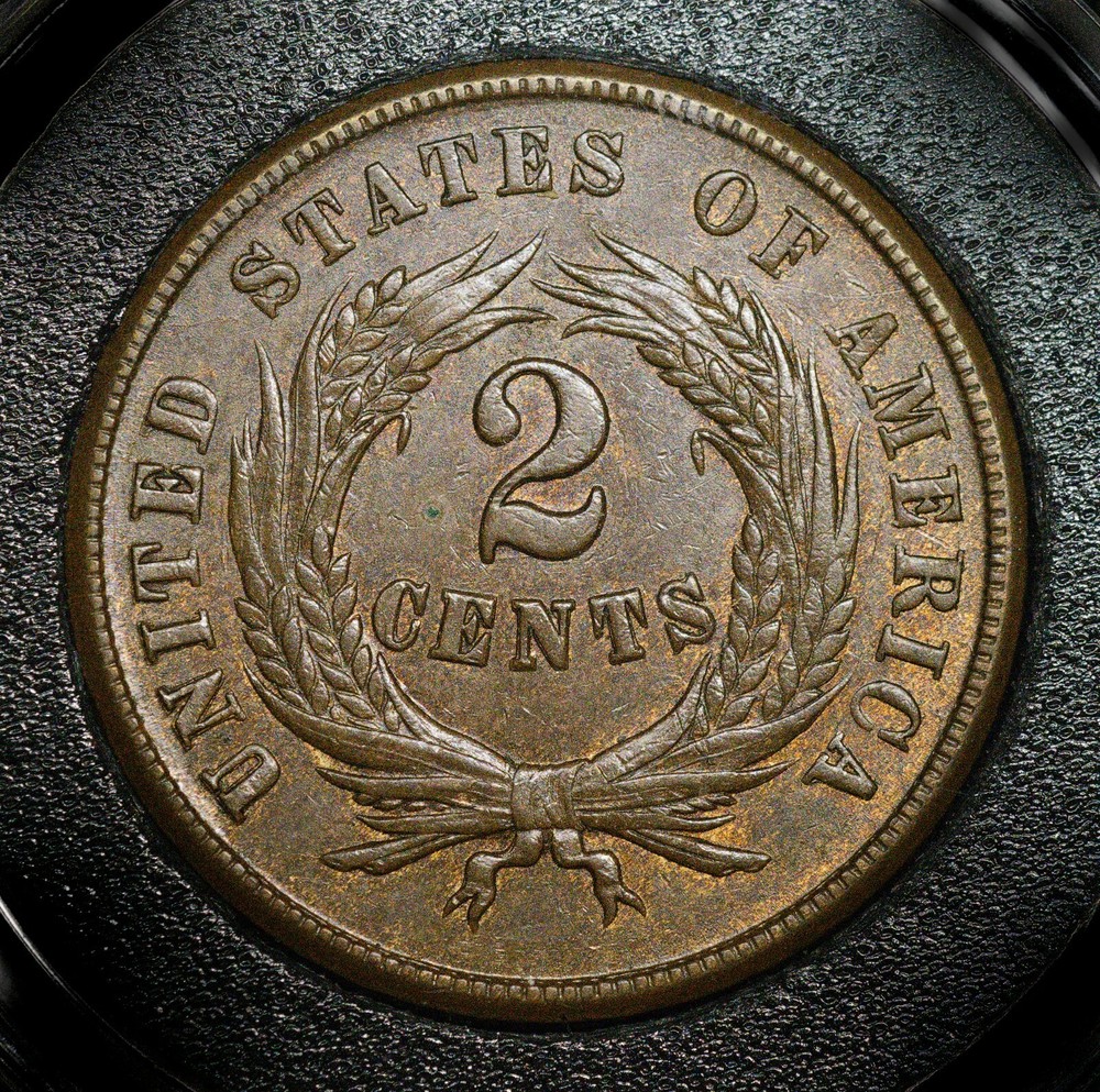 1864 Two Cent Piece Large Motto