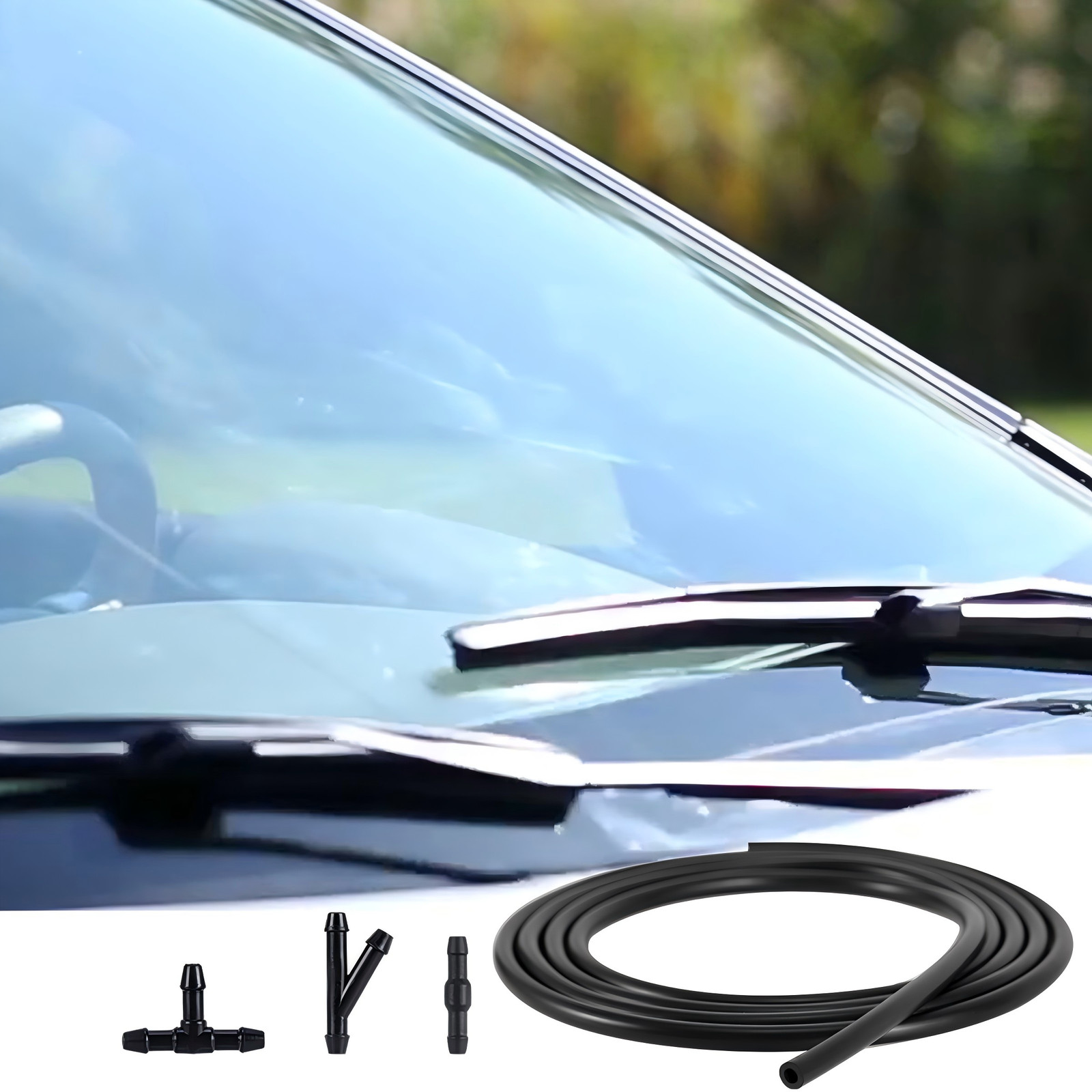 Car Universal Windshield Washer Hose Wiper Blade Pipe Jet Spray Tube Nozzle kit