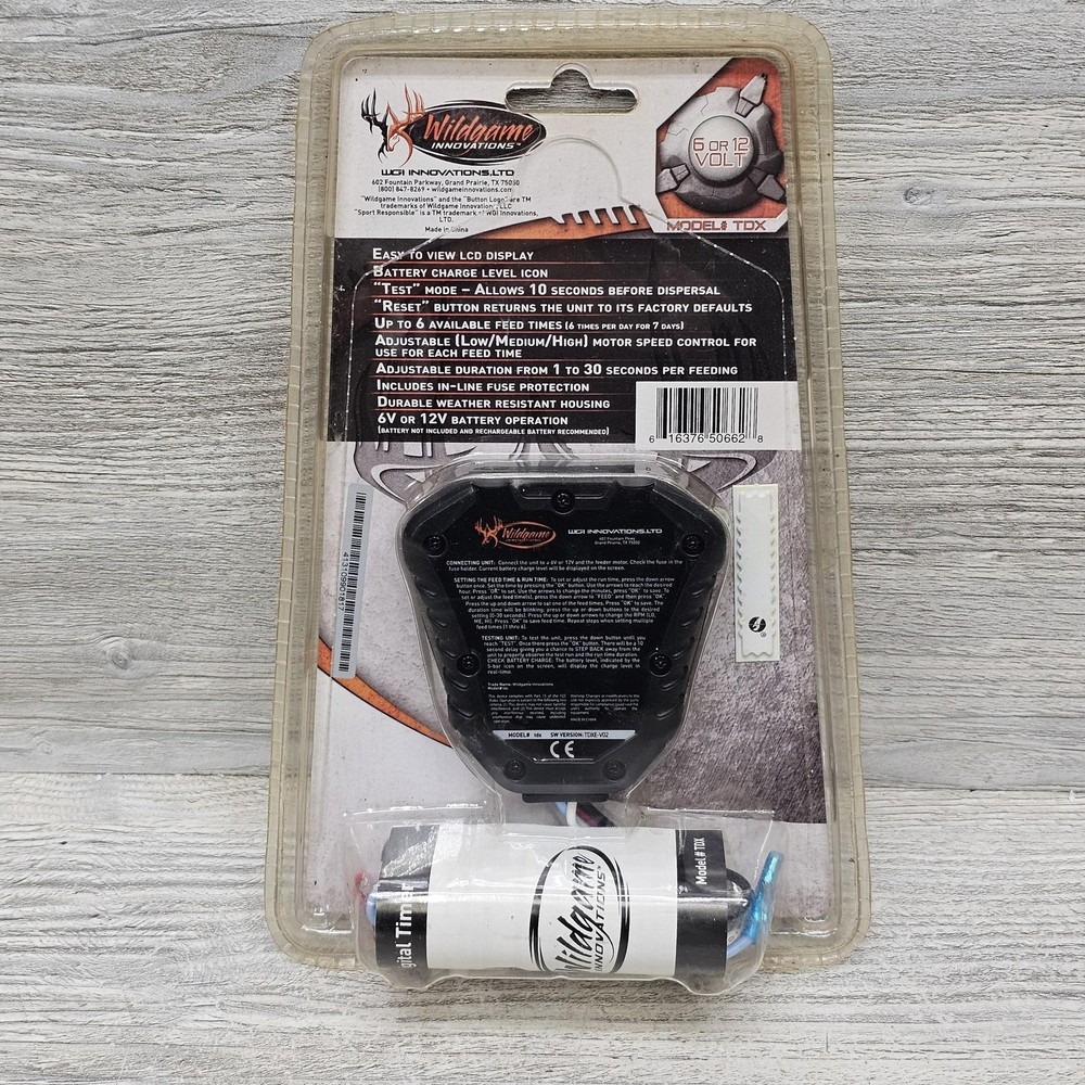 Wildgame Innovations Digital Feeder Timer Controller TDX 6V 12V Black Deer New