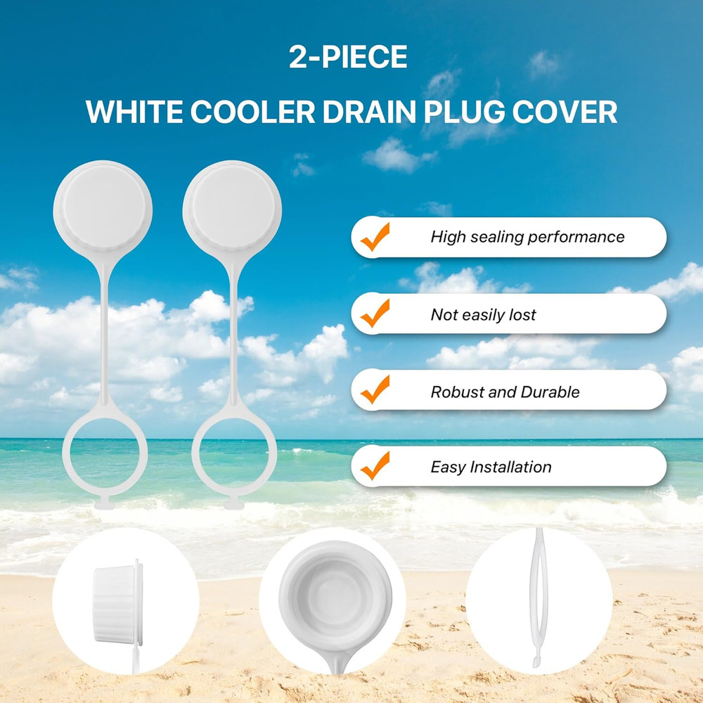 Tethered Drain Plug caps,Compatible with Igloo Cooler Threaded Drain caps.Cooler