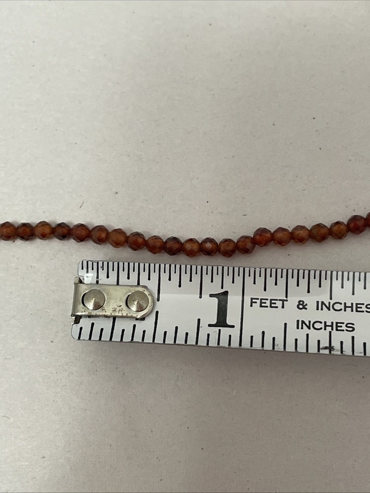 925 Stone Bead Necklace 17” Long
