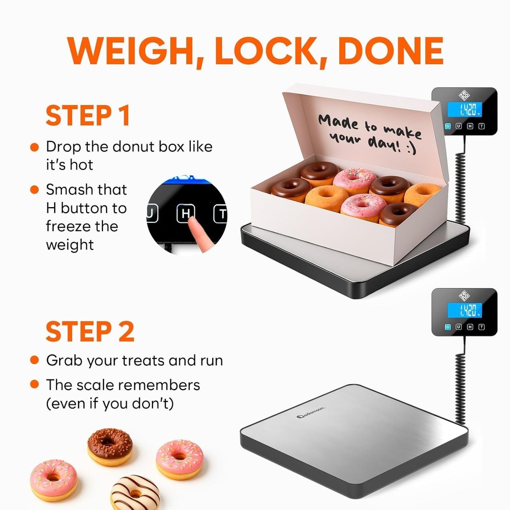 Shipping Scale, Accurate Digital Postal Scale,Hold/Tare Function 440lbs/0.35oz