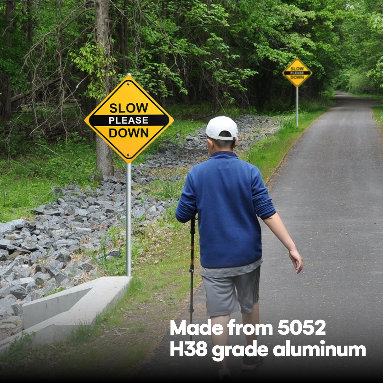 Bigtime Slow Down Signs for Neighborhoods - Aluminum Signage Slow Please Down